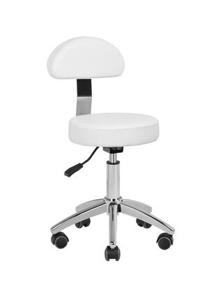 Kosmetikhocker für Pediküre Basic 304P weiß