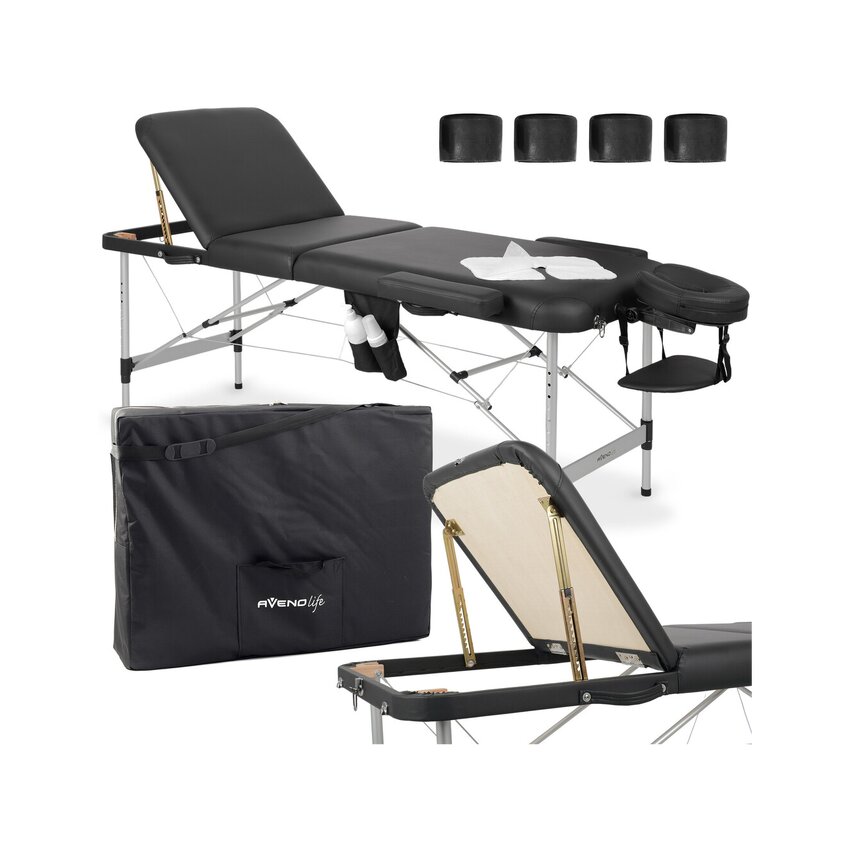 Tragbare Massageliege Adele 70 cm – Schwarz