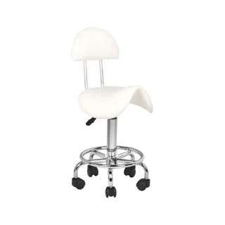 Sattelstuhl weiß 6001 mit Rückenlehne