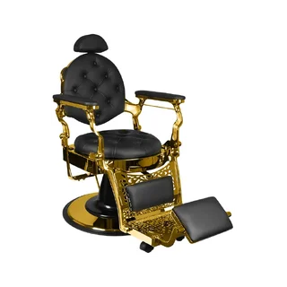 Gabbiano Friseurstuhl Giulio Gold Schwarz