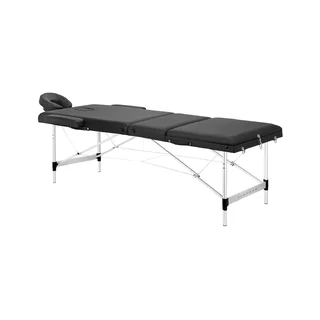 BALANCE Klappbarer Massagetisch aus Aluminium, dreiteilig, schwarz