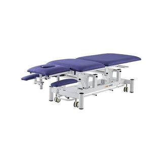 Elektrische Massageliege mit 5 Abschnitten - Rila PRO - Weißes Gestell, blaue Polsterung