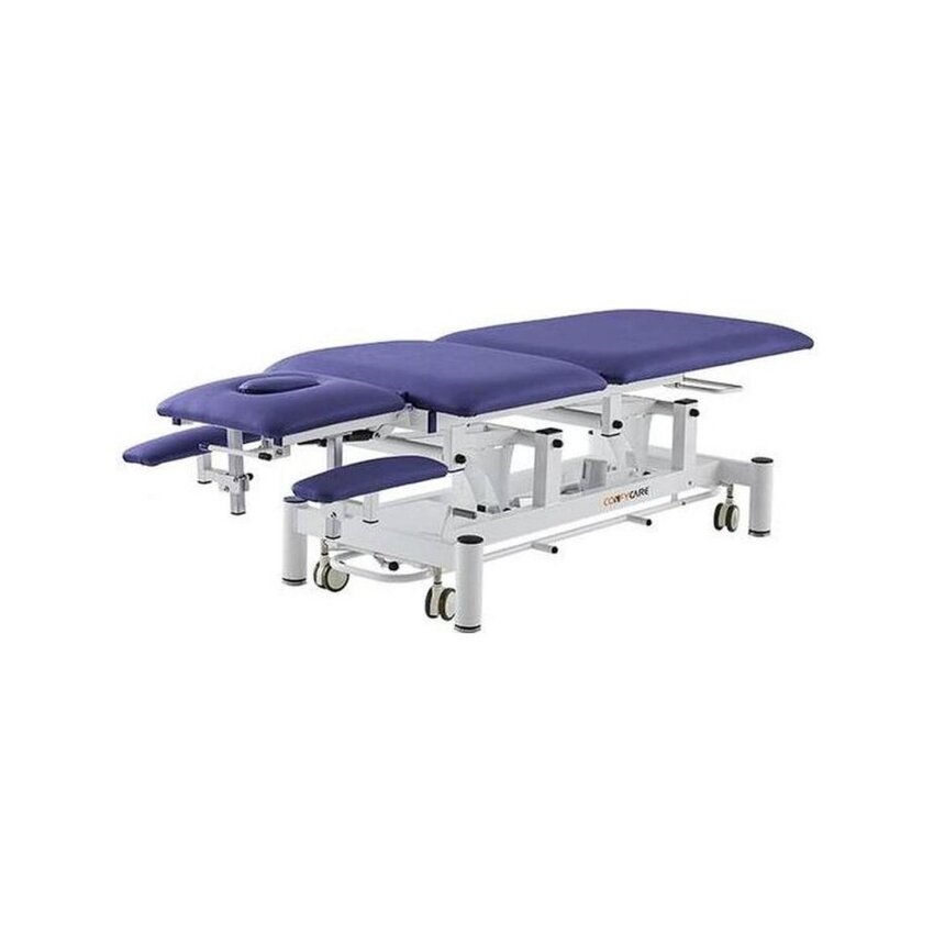 Elektrische Massageliege mit 5 Abschnitten - Rila PRO - Weißes Gestell, blaue Polsterung