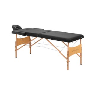 Klappbarer Massagetisch Balance Holz 2-teilig schwarz