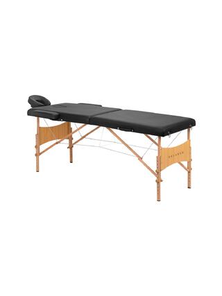 Klappbarer Massagetisch Balance Holz 2-teilig schwarz