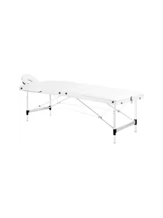 BALANCE Klappbarer Massagetisch aus Aluminium, dreiteilig – weiß