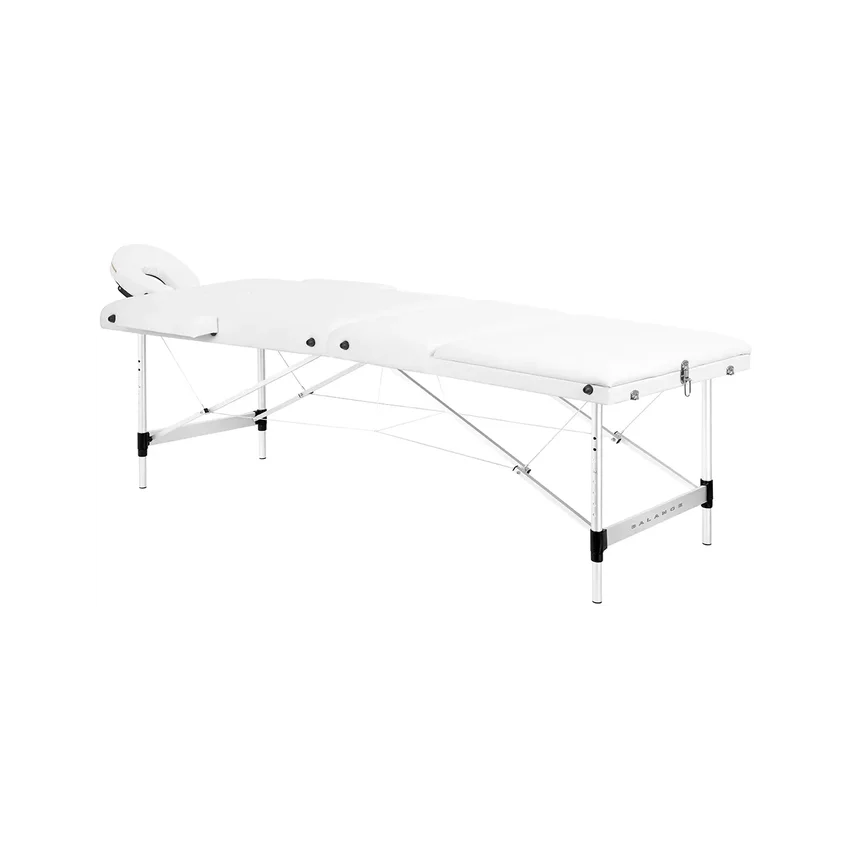 BALANCE Klappbarer Massagetisch aus Aluminium, dreiteilig – weiß