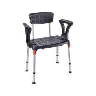 Duschstuhl mit Rückenlehne und Armlehnen 3-in-1